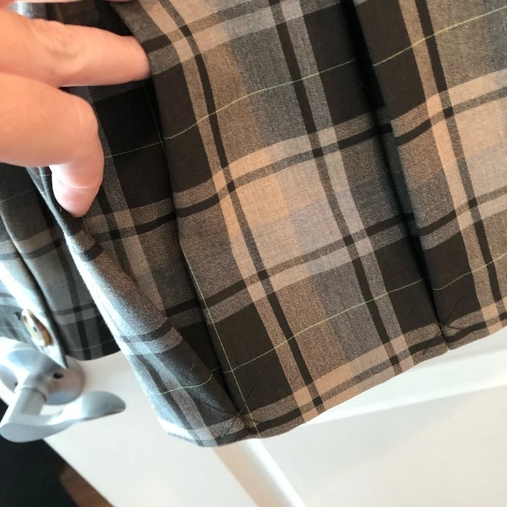 Isaac Mizrahi For Target Plaid Pleated Blazer Jacket